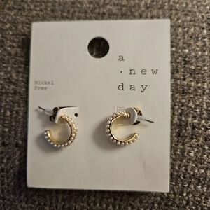 a new day Nickel Free Pearl Studded Earrings